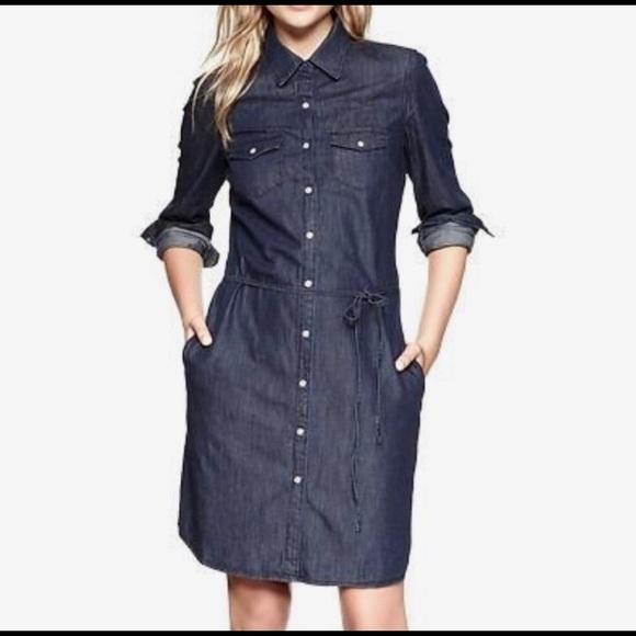 GAP Dresses Gap Denim Dress 969 Dark Indigo Size Small Poshmark